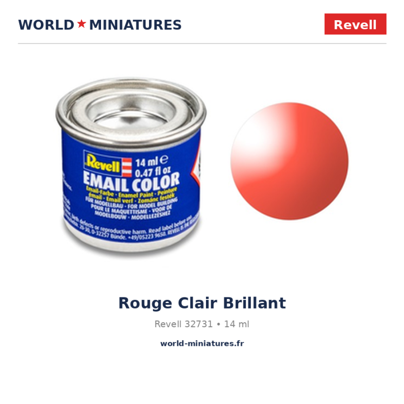Revell 32731 Email Color Rouge Clair Brillant 14ml