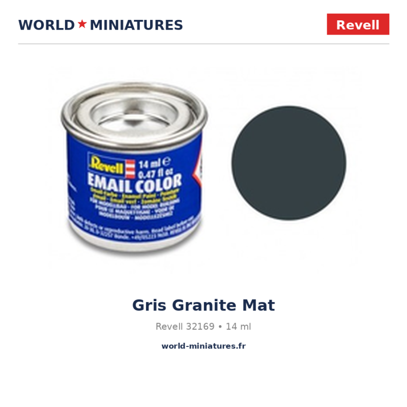 Revell 32169 Email Color Gris Granite Mat (RAL 7026) 14ml