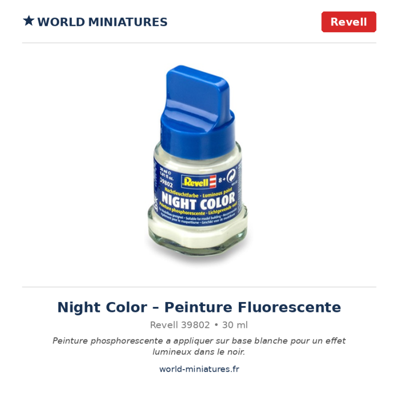 Revell 39802 – Couleur de Nuit Peinture Fluorescente 30 ml