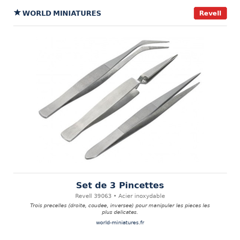 Revell 39063 Set de 3 Pincettes