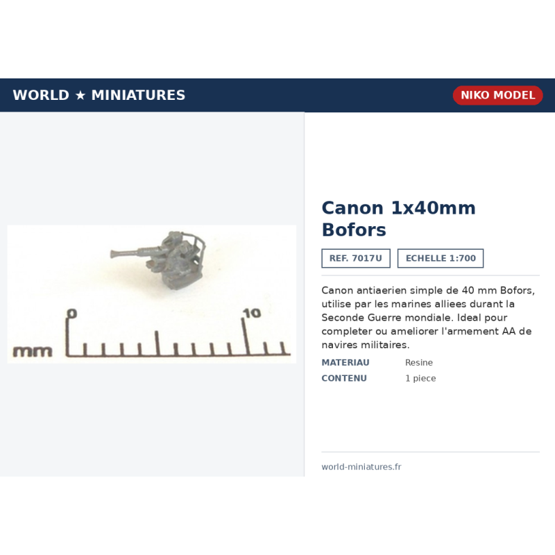NikoModel	7017U	1x40mm Bofors 1/700