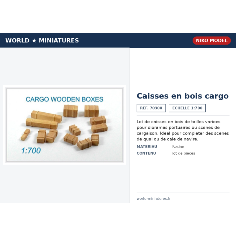 Niko Model 7030X – Caisses en bois cargo – 1/700