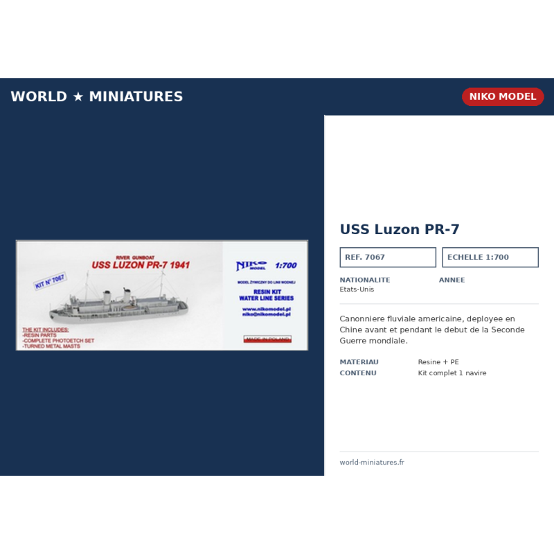 Niko Model 7067 – USS Luzon PR-7 (1:700)