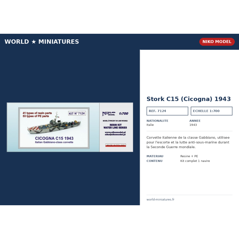 Niko Model 7124 – Stork C15 (1943) 1:700