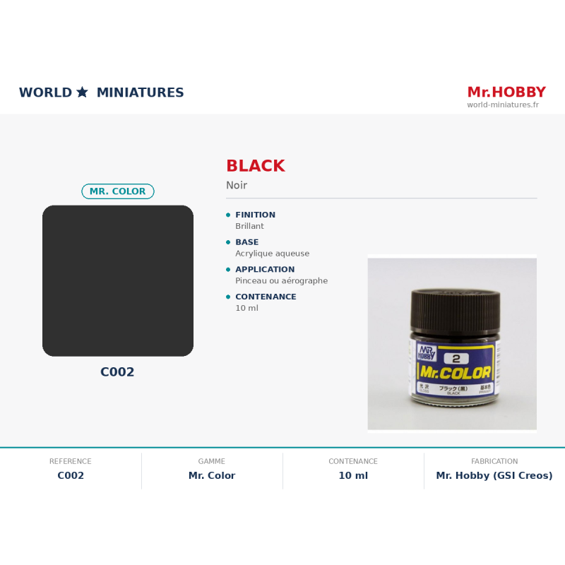 Hobby/Gunze C002 – Noir (10ml)