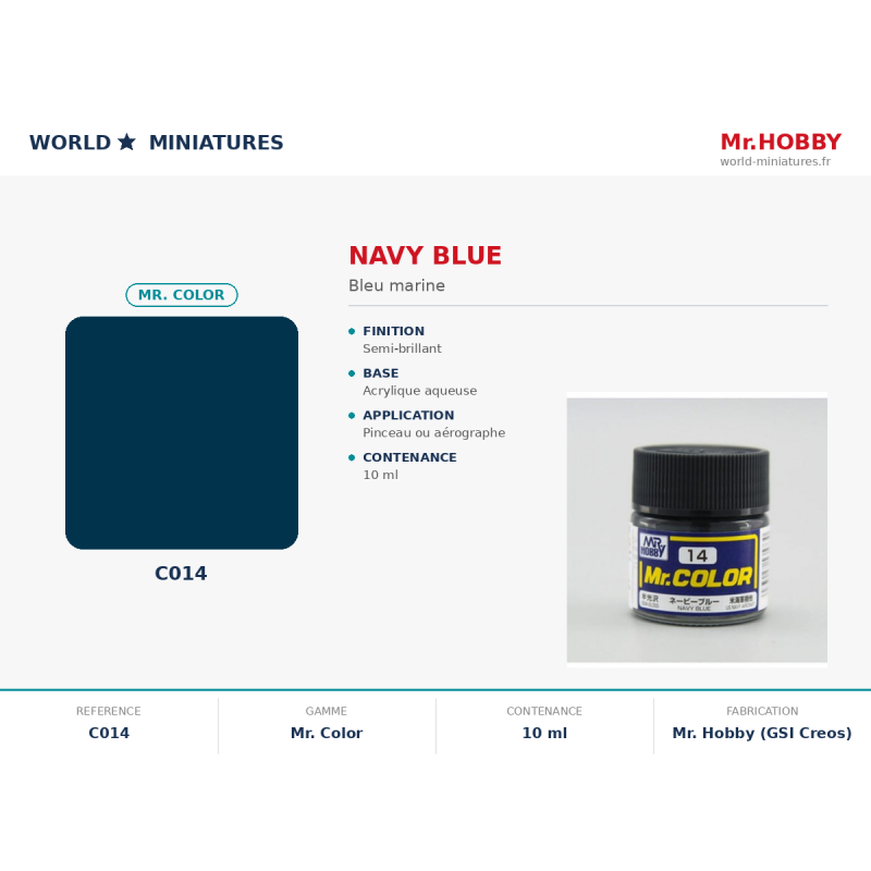 Hobby/Gunze C014 – Bleu marine (10ml)