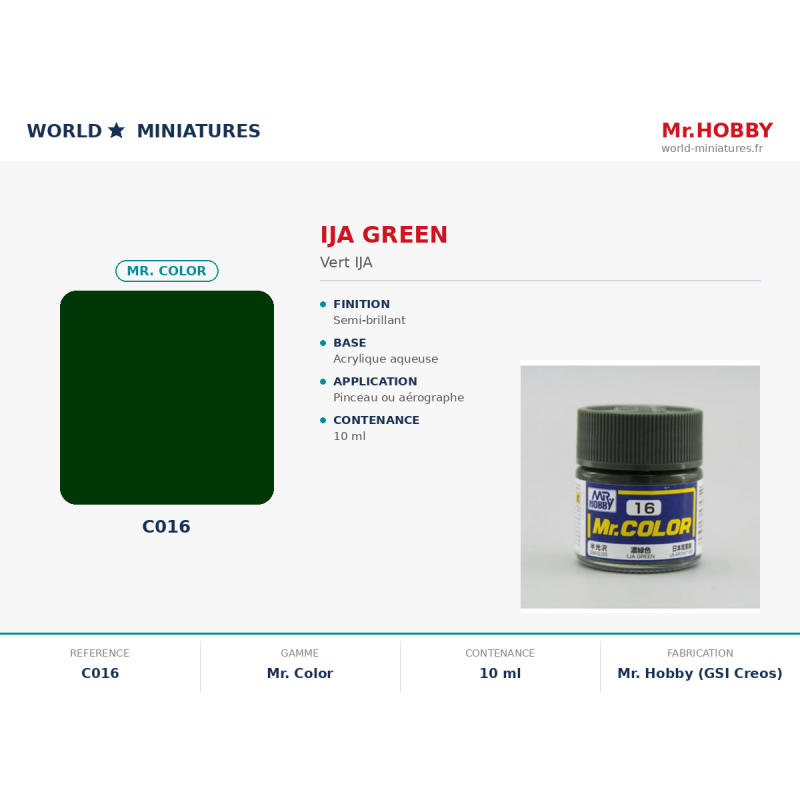 Hobby/Gunze C016 – Vert IJA (10ml)