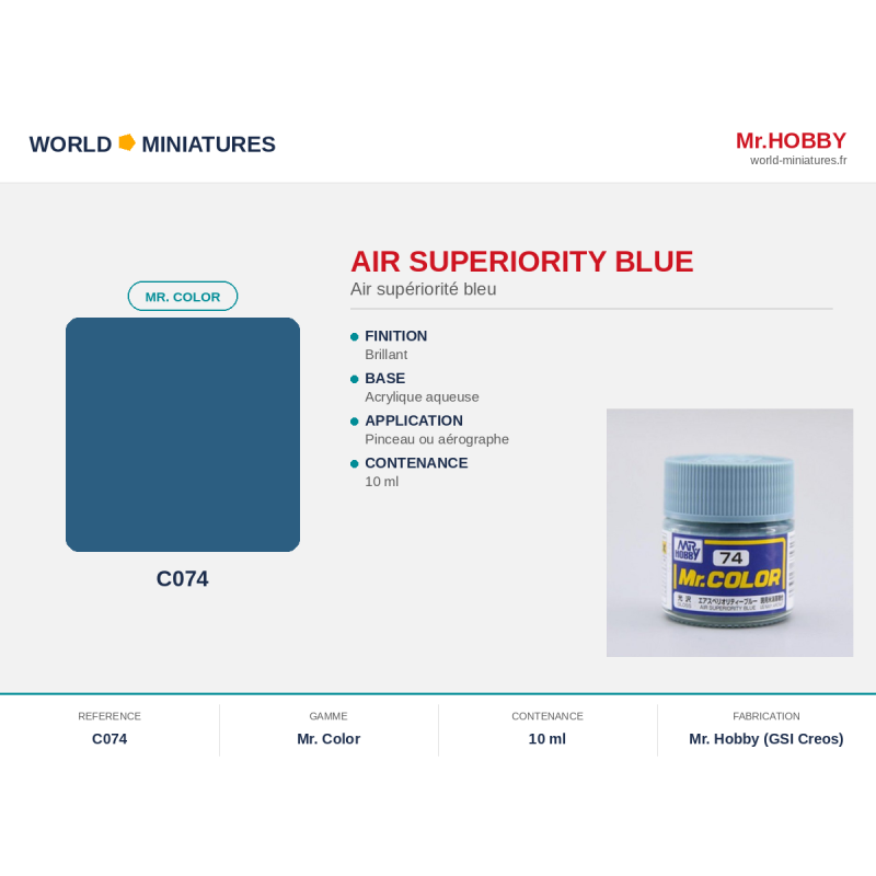 Hobby/Gunze C074 – Air Supériorité Bleu (10 ml)