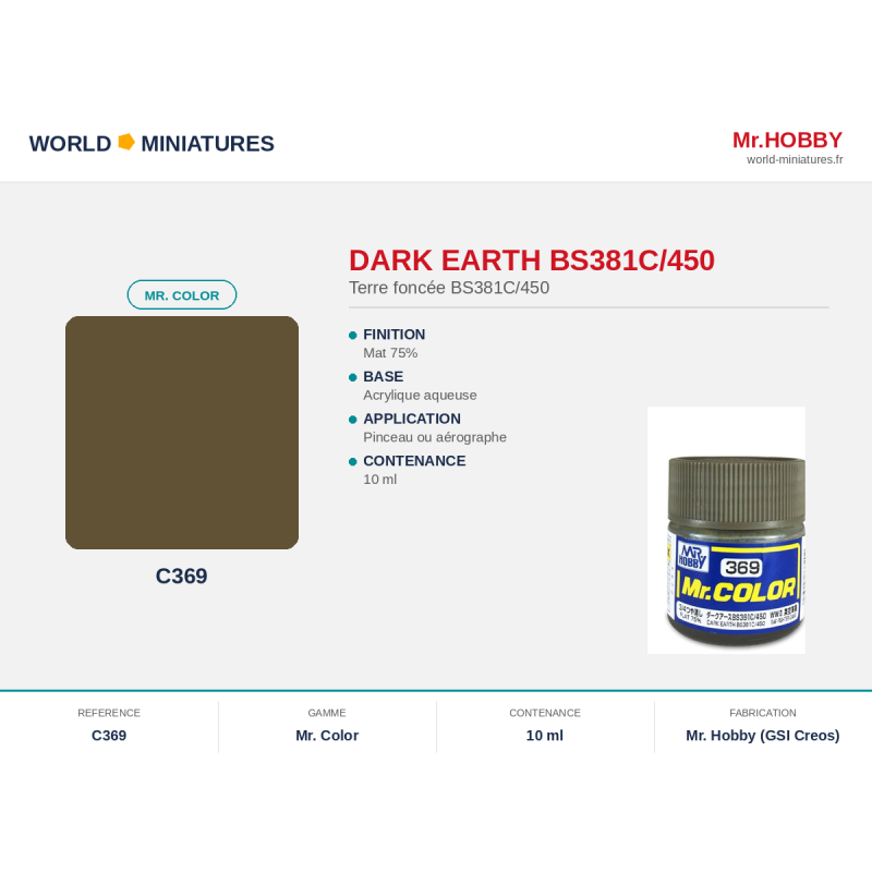 Hobby/Gunze C369 – Terre Foncée BS381C/450 (10 ml)