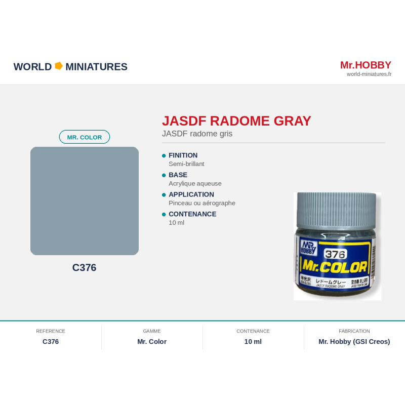 Hobby/Gunze C376 – JASDF Radome Gris (10 ml)