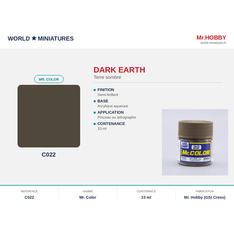 Hobby/Gunze C022 – Terre sombre (10ml)