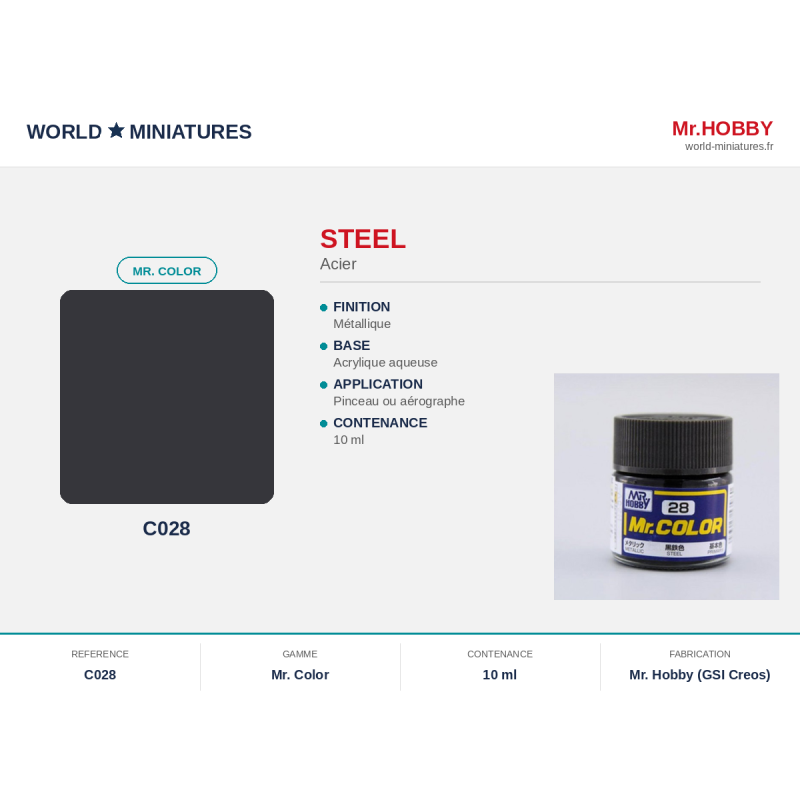 Hobby/Gunze C028 – Acier (10ml)