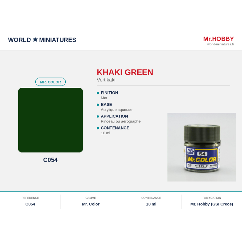 Hobby/Gunze C054 – Vert kaki (10ml)