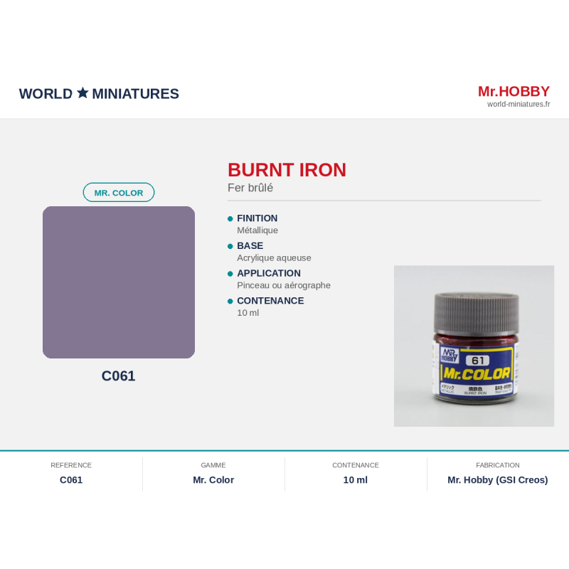 Hobby/Gunze C061 – Fer Brûlé (10 ml)