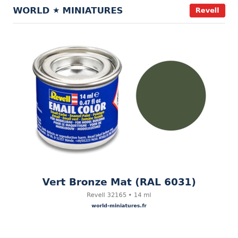 Revell 32165 Email Color Vert Bronze Mat (RAL 6031) 14ml