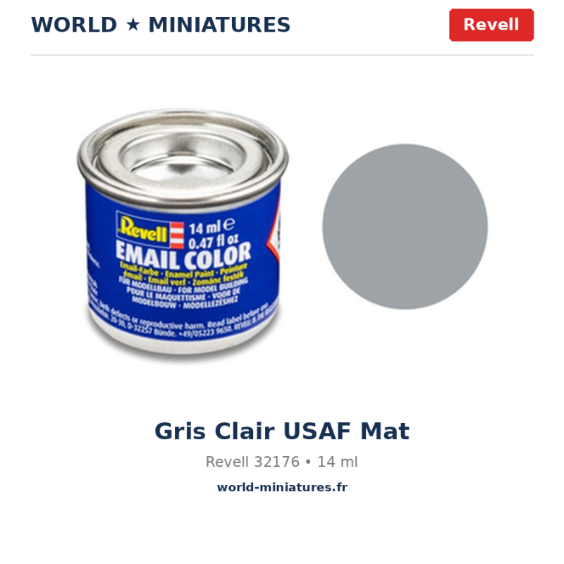 Revell 32176 Email Color Gris Clair USAF Mat 14ml