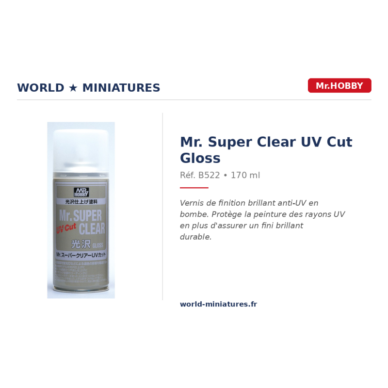 Hobby/Gunze B522 – Mr. Super Clear UV Cut Gloss Spray (170ml)