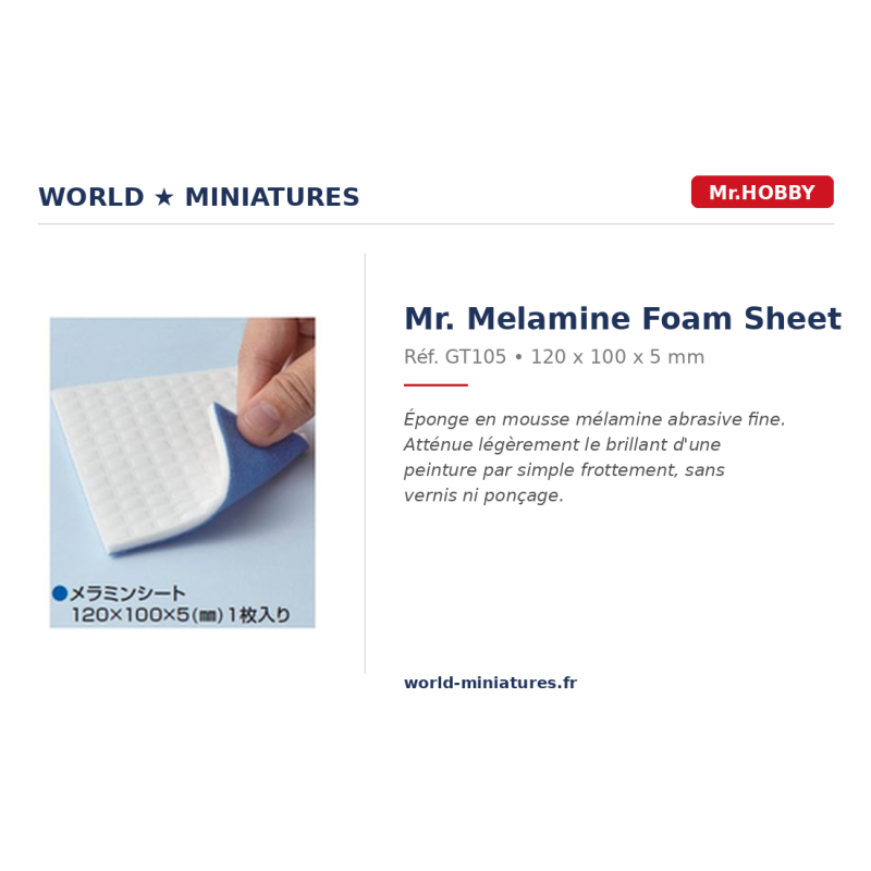 Hobby/Gunze GT105 – Mr. Melamine Foam Sheet for Flat Finish
