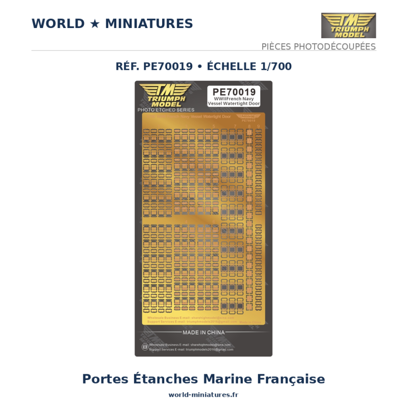 Triumph	PE70019	1/700 Portes étanches pour navire de la marine française WWII