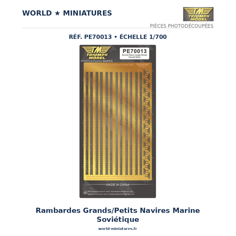 Triumph	PE70013	 1/700 WWII Soviet Navy Rails pour grands/petits navires
