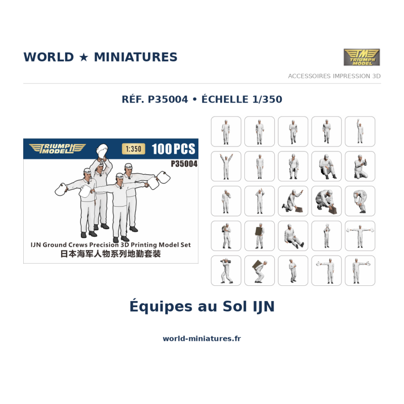 Triumph	P35004	 1/350 IJN Equipe au sol (100 PCS)
