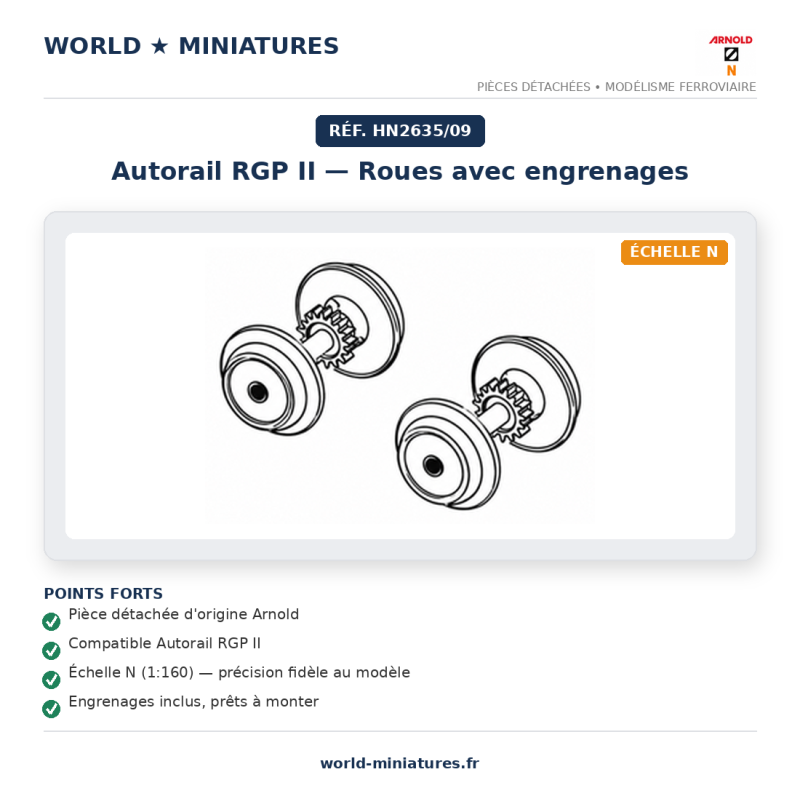 Arnold N	HN2635/09	Autorail RGP II roues avec engrenages