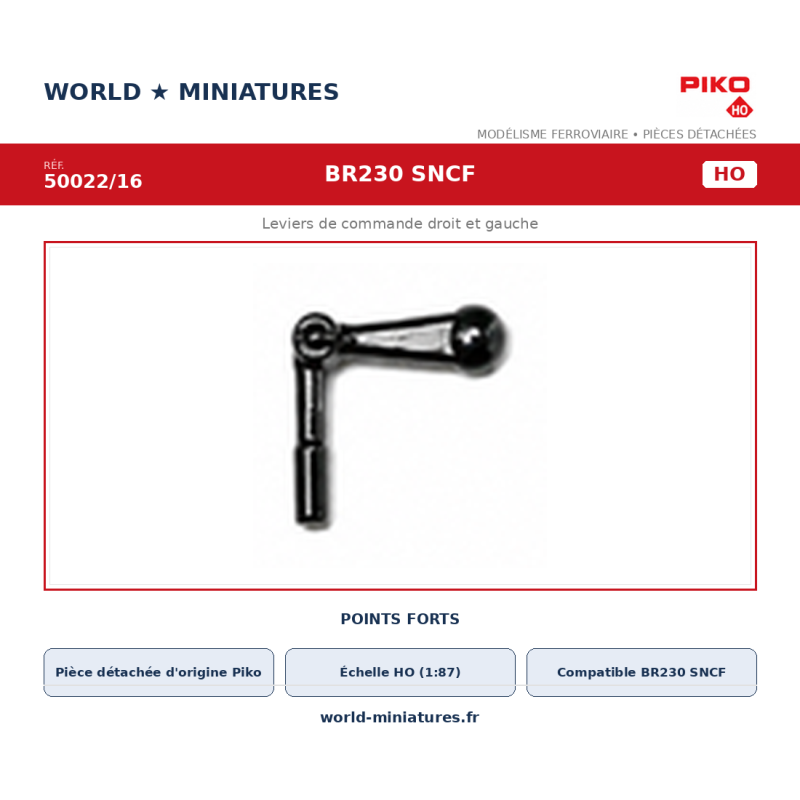 Piko HO 50022/16 – BR230 SNCF Leviers de commande droit et gauche