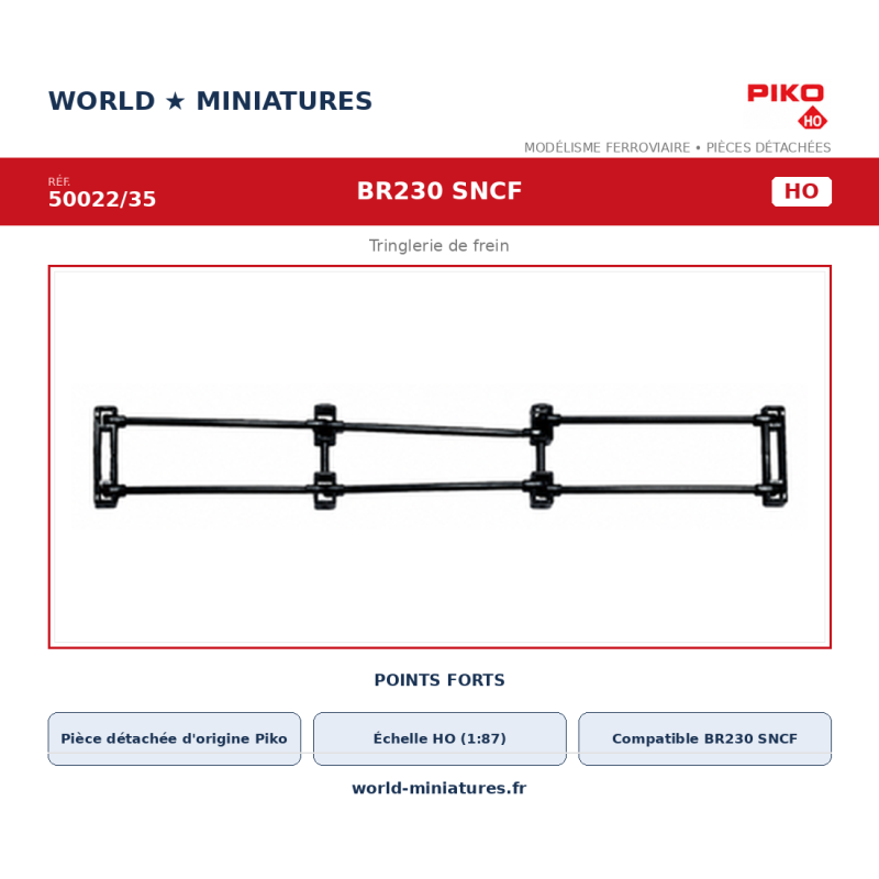 Piko HO 50022/35 – BR230 SNCF Tringlerie de frein