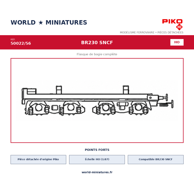 Piko HO 50022/56 BR 230 SNCF Flasque de bogie complète