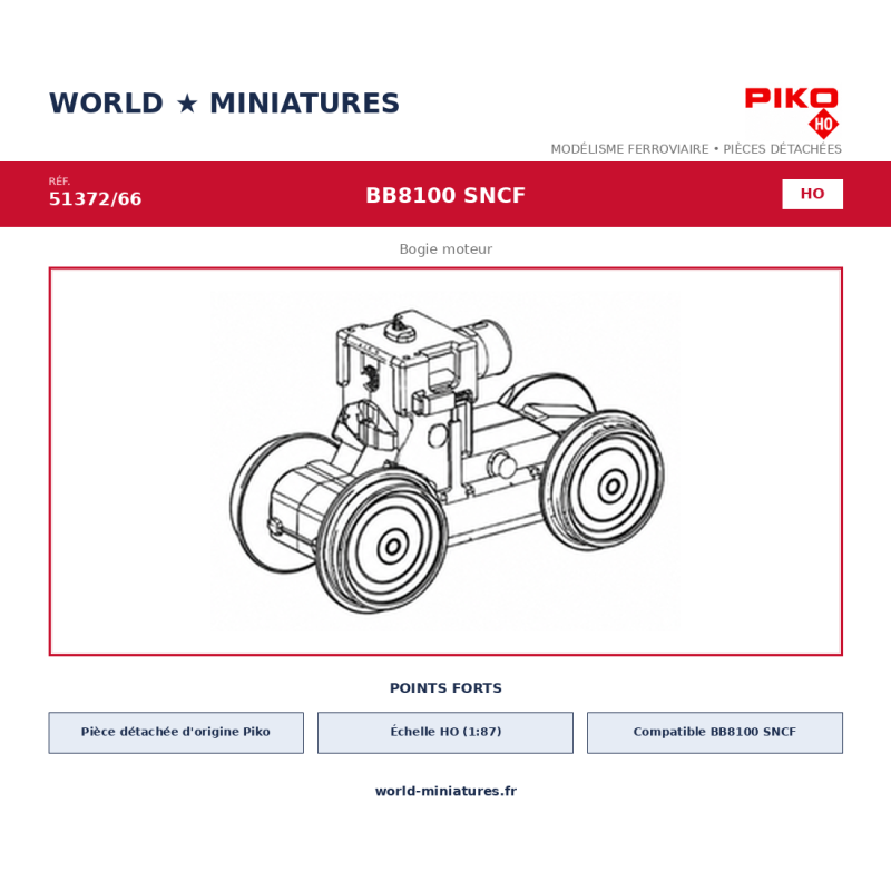Piko HO 51372/66 – BB8100 SNCF Bogie moteur