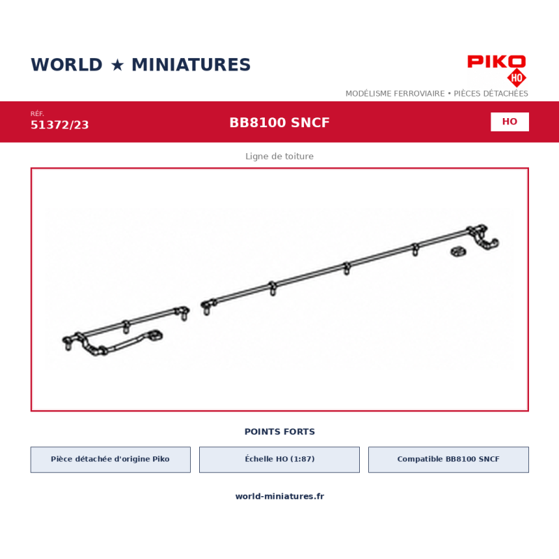 Piko HO 51372/23 – BB8100 SNCF Ligne de toiture