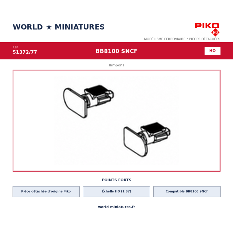 Piko HO 51372/77 – BB8100 SNCF Tampons