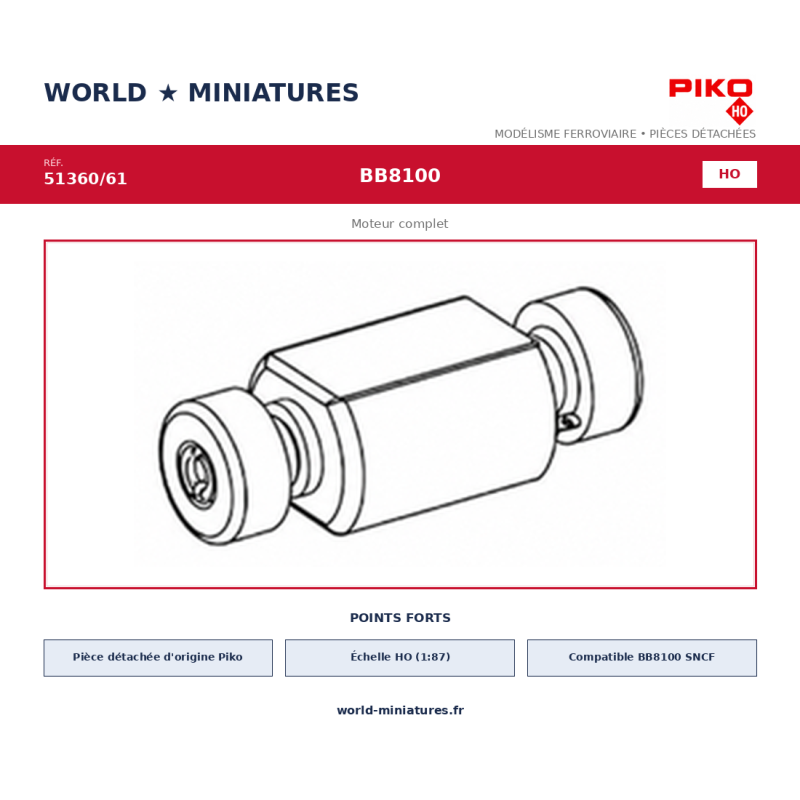 Piko HO 51360/61 – BB 8100 Moteur complet