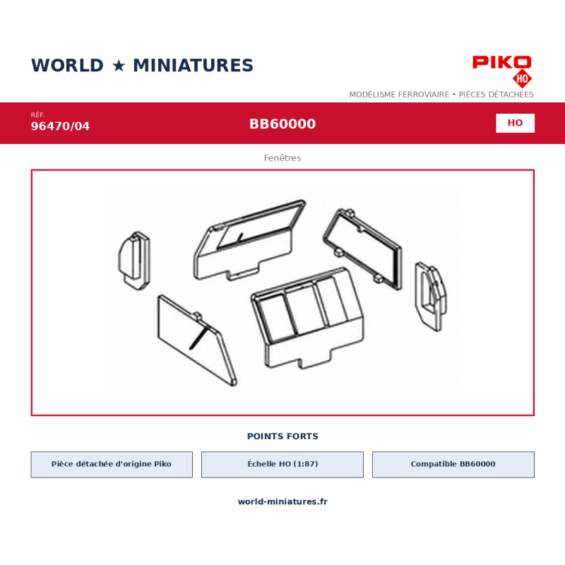 Piko HO 96470/04 – BB60000 fenêtres