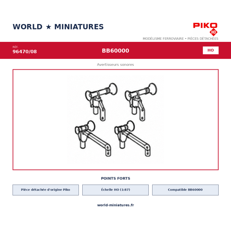 Piko HO 96470/08 – BB60000 avertisseurs sonores