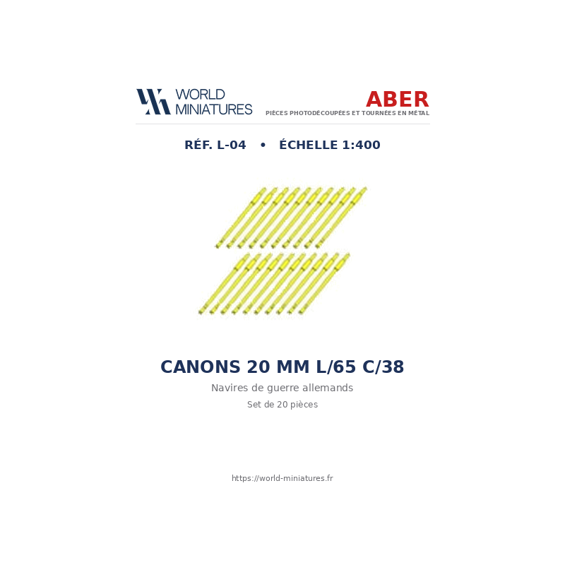 Aber S 1:400 L-04 – Canons 20 mm L/65 C/38
