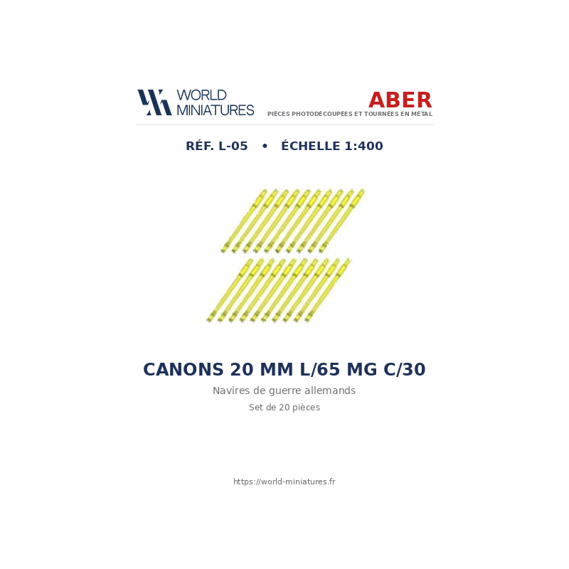 Aber S 1:400 L-05 – Canons 20 mm L/65 MG C/30