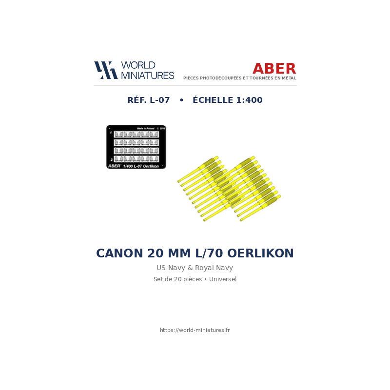 Aber S 1:400 L-07 – Canons 20 mm L/70 Oerlikon