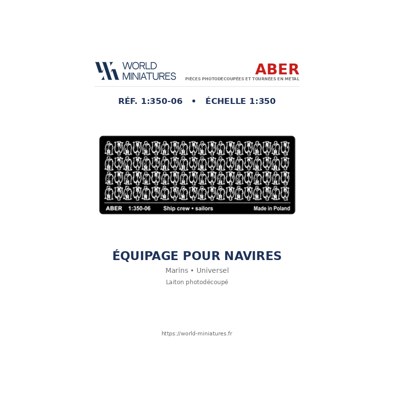 Aber S 1:350-06 – Équipage pour navires (2D photodécoupé) Échelle 1:350 — Universel (toutes nations)