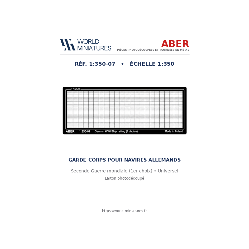 Aber S 1:350-07 – Garde-corps pour navires allemands de la Seconde Guerre mondiale
