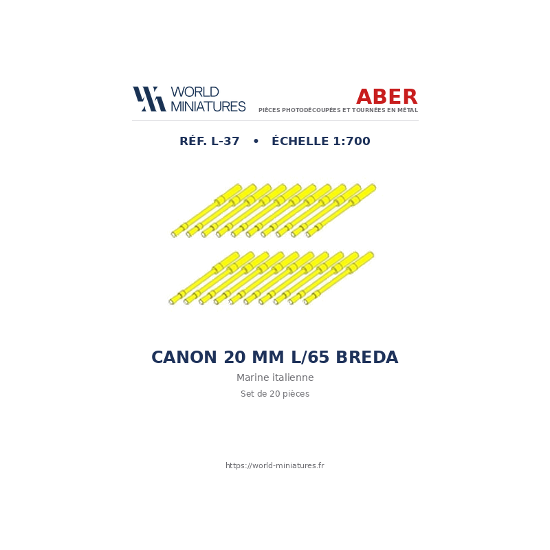 Aber S 1:700 L-037 – Canons Breda 20 mm L/65