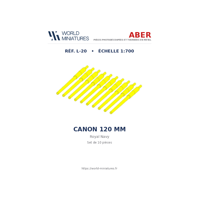 Aber S 1:700 L-020 – Canons 120 mm Royal Navy