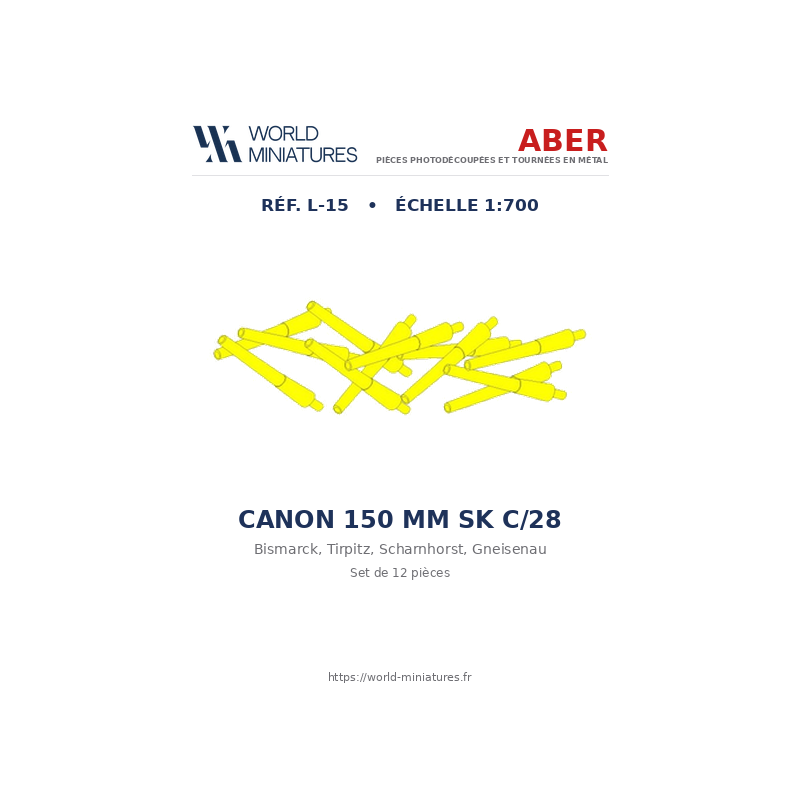 Aber S 1:700 L-015 – Canons 150 mm Marine allemande