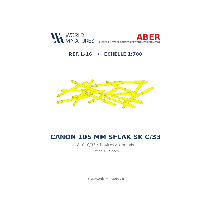 Aber S 1:700 L-016 – Canons 105 mm SKC/33 Kriegsmarine