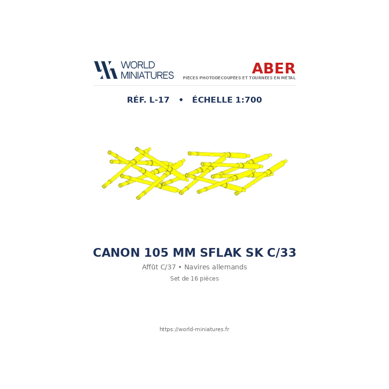 Aber S 1:700 L-017 – Canons 105 mm SKC/33nt Kriegsmarine