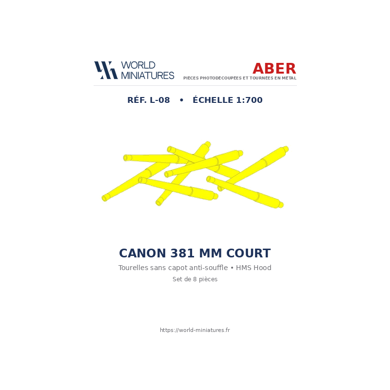 Aber S 1:700 L-008 – Canons 381 mm (longs) HMS Hood