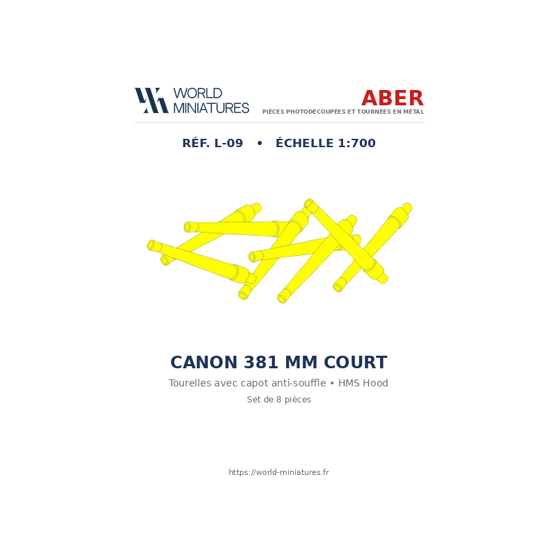Aber S 1:700 L-009 – Canons 381 mm (courts) HMS Hood