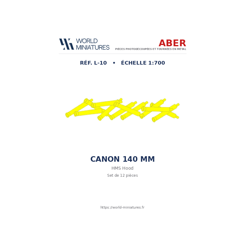 Aber S 1:700 L-010 – Canons 140 mm HMS Hood