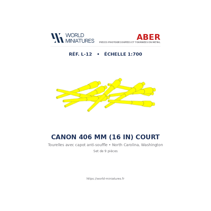 Aber S 1:700 L-012 – Canons 406 mm (courts) North Carolina / Washington