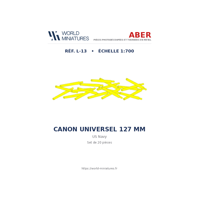Aber S 1:700 L-013 – Canons universels 127 mm US Navy